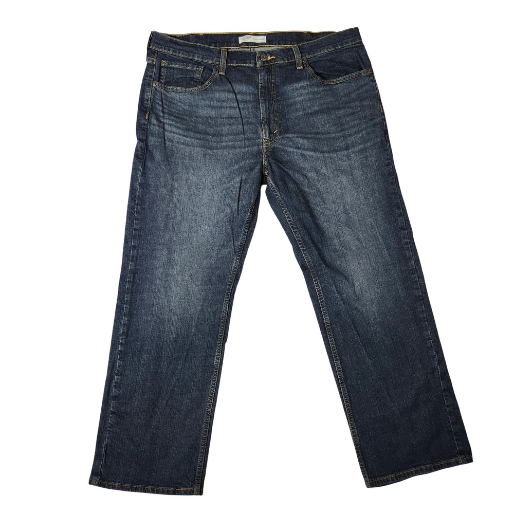 Levi Strauss Signature Jeans Mens 38x29 Dark Wash Good Relaxed Straight Gold